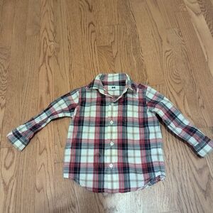 Janie And Jack Boys 18-24 Months Plaid Button Down Shirt Collared Holiday